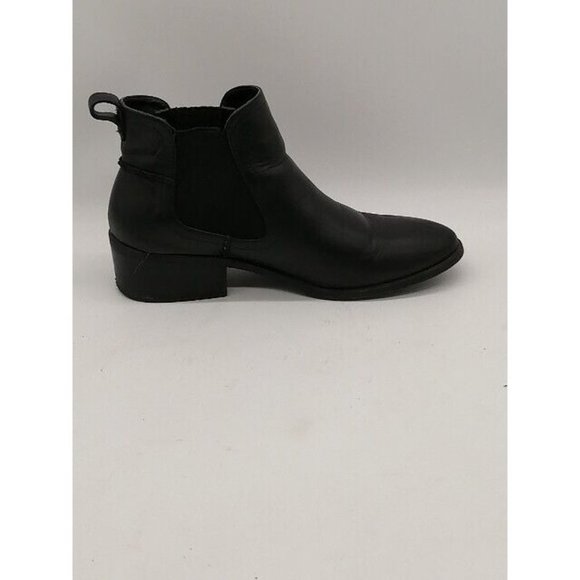Steve Madden Womens‎ Ankle Boot Dicey Black Leather Pull On Elastic Gussets 8.5 - Picture 2 of 11